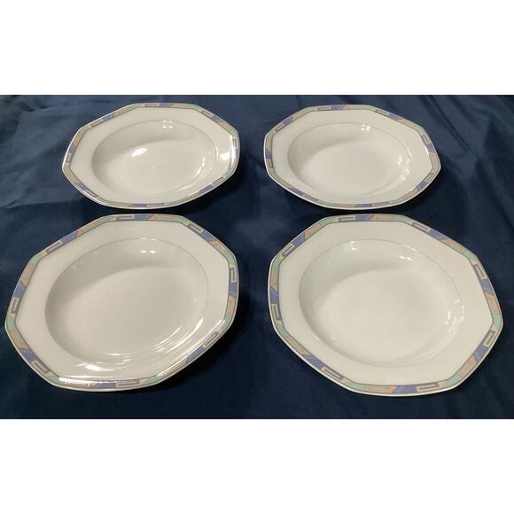 Christopher Stuart SOUTHWEST Octagonal Soup Bowls Set Of 4 - Picture 3 of 9
